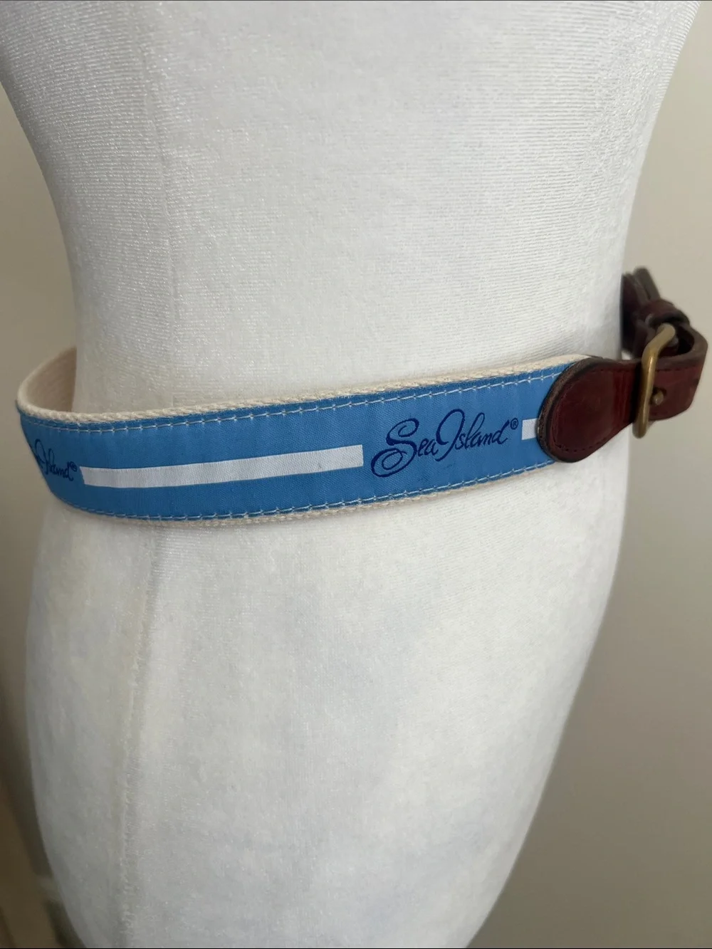 Youth, Sea Island, belt, blue and white size 28 ribbon belt